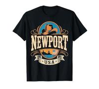 Newport Rhode Retro Island Lighthouse Mansion Tribute T-Shirt