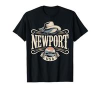 Newport Rhode Vintage Island Whale Hat Souvenir T-Shirt