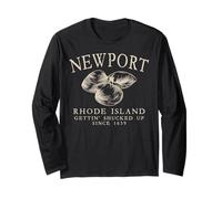 Newport RI Clams Gettin' Shucked Up Since 1639 Antique White Long Sleeve T-Shirt