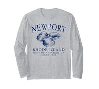 Newport RI Clams Gettin' Shucked Up Since 1639 Navy Blue Long Sleeve T-Shirt