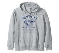 Newport RI Clams Gettin' Shucked Up Since 1639 Navy Blue Zip Hoodie