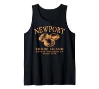 Newport RI Clams Gettin' Shucked Up Since 1639 Orange Tank Top