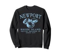 Newport RI Clams Gettin' Shucked Up Since 1639 Pale Blue Sweatshirt