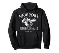 Newport RI Clams Quahog Gettin' Shucked Up Since 1639 White Pullover Hoodie