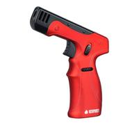 Newport Zero Pistol Grip Refillable Butane Torch Lighter, Adjustable Single Flame - Wind Resistant (Red)