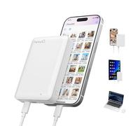 NEWQ 1TB External Hard Drive for iPhone, USB-C & Lightning Compatible Photo Storage Device, One-Click Backup Photos/Videos to Free Up Phone Space, Offline Transmission Support