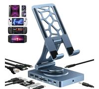 NewQ iPad Docking Station Stand, 11-in-1 Dock with 4K 120Hz HDMI, 10Gbps Data, SD/TF 4.0, RJ45 Ethernet, Audio, Ventilated Design for iPad, Tablets, Steam Deck, ROG Ally, Legion Go, MSI Claw
