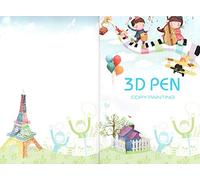NEWQSING Reusable Color Printing Paper Mold Picture Book with 1 Transparent Plastic Plate, 3D Printing Pen Accessories, 3D Drawing and Doodle Model Making Arts & Crafts Drawing (20 pages, 40 patterns)