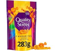 NewQuality Street Pouch 300g of Assorted Milk & Dark Chocolates, Toffees & Cremés & Favourites Golden Selection 283g Perfect for Christmas & New Year 2025 (x1, Favourites Golden Pouch 283g)