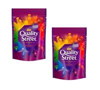 NewQuality Street Pouch 300g of Assorted Milk & Dark Chocolates, Toffees & Cremés & Favourites Golden Selection 283g Perfect for Christmas & New Year 2025 (x2, Assorted Pouch 300g)