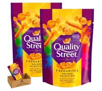 NewQuality Street Pouch 300g of Assorted Milk & Dark Chocolates, Toffees & Cremés & Favourites Golden Selection 283g Perfect for Christmas & New Year 2025 (x2, Favourites Golden Pouch 283g)