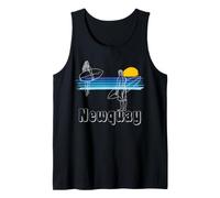 Newquay Cornwall Surf Girl and Guy, line Art Surfers Tank Top