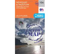 Newquay & Padstow Map | Weatherproof | Wadebridge, Port Isaac & St Columb Major | Ordnance Survey | OS Explorer Active Map 106 | England | Walks | Hiking | Maps | Adventure