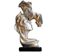 NEWQZ The Kissing Lover Statues Suitable Wedding Gift , for Desk Cabinet Home Decoration , H10.2 Inch (Champagne)
