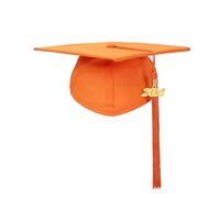 Newrara Graduation Unisex Matte Adult Graduation Cap with Tassel, Orange, 9"x 9"'