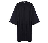 Newrara Unisex Premium Matte Graduation Gown Only, Black, Large 51(5'6"-5'8") US
