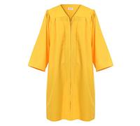 Newrara Unisex Premium Matte Graduation Gown Only, Gold, Large 51(5'6"-5'8") US
