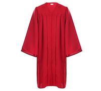 Newrara Unisex Premium Matte Graduation Gown Only, Red, X-Small 42(4'9"-4'11")