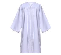 Newrara Unisex Premium Matte Graduation Gown Only, White, 4X-Large 63US(6'6"-6'8")