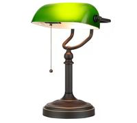 Newrays Antique Green Glass Bankers Desk Lamp