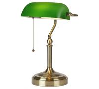 Newrays Green Glass Bankers Desk Lamp with Pull Chain Switch Plug in