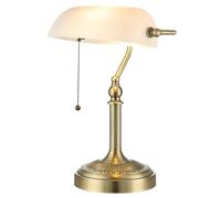 Newrays Traditional Glass Bankers Desk Lamp with Pull Chain Switch Plug in Fixture