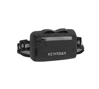 NEWRBAN | Handlebar Bag - for Bike and Scooter - with Shoulder Strap - Dimensions: 20 x 12 x 5 cm - Reflective Elements - Velcro Strap, Easy to Install on Handlebars - Black