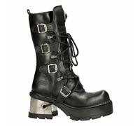 NEWROCK 373-S33 Boots Ladies Black 100% Leather Boots Goth Punk Emo Rock Biker