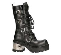 NEWROCK 373-S33 Ladies Black 100% Leather Boots Goth Punk Emo Rock Biker Boots