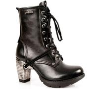 Newrock Gothic Punk Rock and Roll TR001 Black Ladies Leather Lace Up Boots (UK 6 / EU 40 Men)