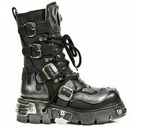 NEWROCK New Rock 107-S2 SILVER SKULL DEVIL METALLIC BOOTS ALL SIZES (UK 6/ EU 39 LADIES)