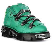 Newrock Punk Metal Leather Lace Up Platform Womeans Boot In Black UK 4 - 12
