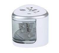 newrong Automation Pencil Sharpener with Two Hole Battery Sharpener Suitable for Various pens Electric Pencil Sharpener Silver