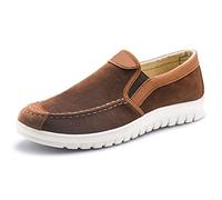 newrong Men's Board Shoes Light air Canvas Shoes Will be Transparent Brown 7.5