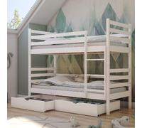 newry wooden bunk bed without mattress in matt white