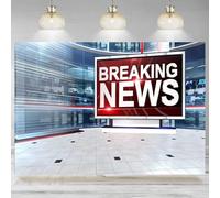 News Broadcast Backdrop Studio TV Breaking Broadcasting Photographic Background Program Record Report Journalist Banner 210X150cm