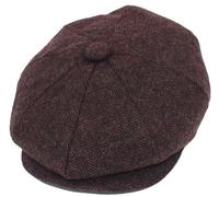 Newsboy Flat Caps Men, Shelby Baker Boy Hats for Men Grey Tweed Vintage Adjustable Peaky 8 Piece Mens Gatsby Beret Hat Button Top (Chocolate Brown Herringbone,S)