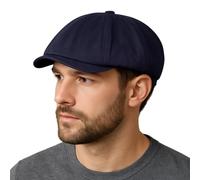 Newsboy Hats for Men Women - Classic 8-Panel Flat Ivy Cabbie Cap, Lightweight for Daily Wear, Navy, M-L