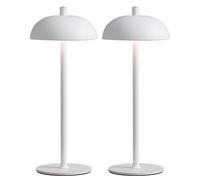 NEWSEE Cordless LED Table Lamp Set of 2, Modern Portable Desk Lamp, 3 Color Stepless Dimming Built-in Rechargeable Battery Lights, for Bedroom, Patio, Outdoor, Restaurant, Bedside Night Lamp(White)