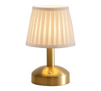 NEWSEE LED Cordless Small Table Lamp, Portable Fabric Shade Bedside Lamp, Touch-Dimmable, 5000mAh Rechargeable Battery Operated Light for Bedroom, Living Room, Night Light, Bar, Restaurant (Gold)
