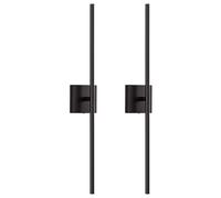 NEWSEE LED Rechargeable Black Wall Sconces Set of Two, 5200mah Battery Operated Wireless Dimmable with Remote Control Wall Light Indoor, Lighting for Living Room, Bedroom, Stairs, Hallway (31.5 inch)