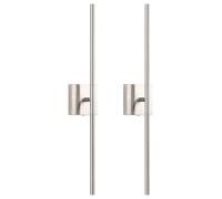 NEWSEE LED Rechargeable Nickel Wall Sconces Set of Two, 5200mah Battery Operated Wireless Dimmable with Remote Control Wall Light Indoor, 360° Rotate Lighting for Living Room, Hallway(23.6 inch)