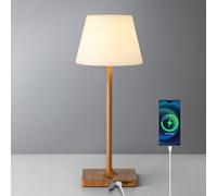 NEWSEE Rechargeable Cordless Table Lamp, Battery Operated Bedside Lamp, 4000mAh, Dimmable Touch light, Waterproof, Portable, Outdoor Desk Lamp, Suitable for Bathroom,Bar, Bedroom, Camping (Wood Grain)