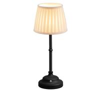 NEWSEE Touch Rechargeable Cordless Table Lamp, Portable Dimmable LED Retro Bedside Light, 4000mAh Battery Powered, Suitable for Indoor, Outdoor, bar,Camping (Black + White Lampshde)