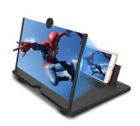 Newseego 12" Thin Foldable Phone Screen Magnifier,HD Phone Amplifier with Folding Stand Holder Portable Movie Video Game Enlarger 3d Movies Phone Projector Gadgets for Gifts-Black