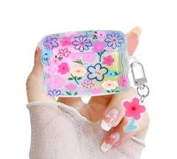 Newseego Case for Airpods Pro 2 Gen, Cute Aesthetic and Colourful Floral Print Pattern Design with Flower Keychain for Girls & Women Soft TPU Shockproof Protection Cover for Airpods Pro 2 Generation
