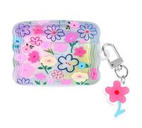 Newseego Case for Airpods Pro Gen, Cute Aesthetic and Colourful Floral Print Pattern Design with Flower Keychain for Girls & Women Soft TPU Shockproof Protection Cover for Airpods Pro Generation