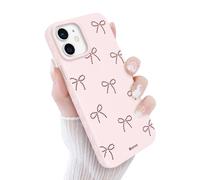 Newseego Case for iPhone 12/12 Pro, Cute Polka Dot Bow Design with Love Heart Side Trim for Girls Women Soft Slim TPU Shockproof Cover with Raised Edges Protection for iPhone 12 / iPhone 12 Pro-Pink