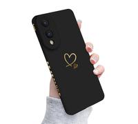 Newseego Case for Samsung Galaxy S25 Edge, Cute Love Heart Pattern Phone Case Flexible Liquid Silicone All-inclusive Lens Design Shockproof Protective Bumper Cover for Samsung Galaxy S25 Edge-Black