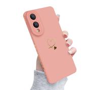 Newseego Case for Samsung Galaxy S25 Edge, Cute Love Heart Pattern Phone Case Flexible Liquid Silicone All-inclusive Lens Design Shockproof Protective Bumper Cover for Samsung Galaxy S25 Edge-Pink